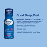 Dream Water Sleep Aid Liquid Shot showing dosage information