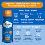 Dream Water Sleep Aid Supplement 5MG Melatonin shot on a table