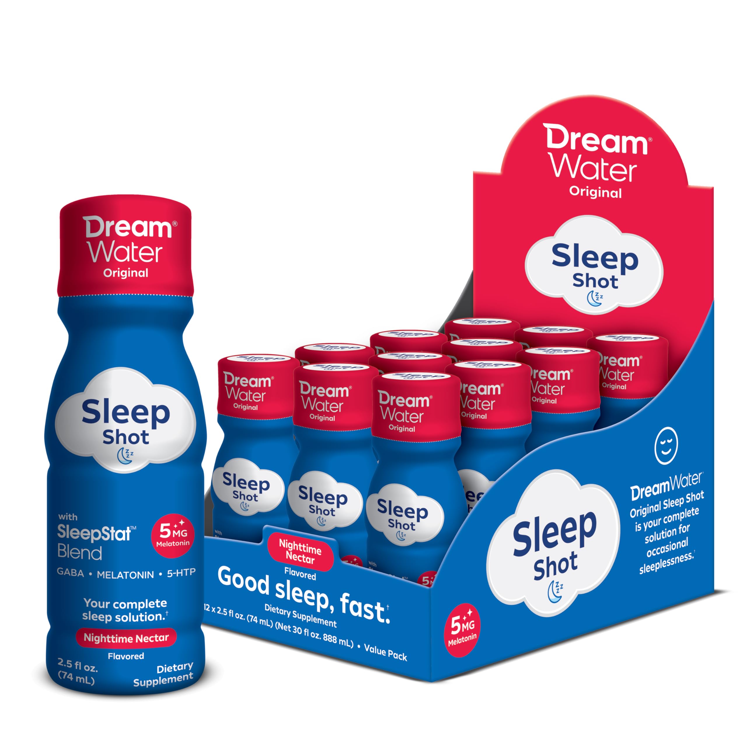 Dream Water Sleep Aid Supplement Drink 5mg Melatonin front view