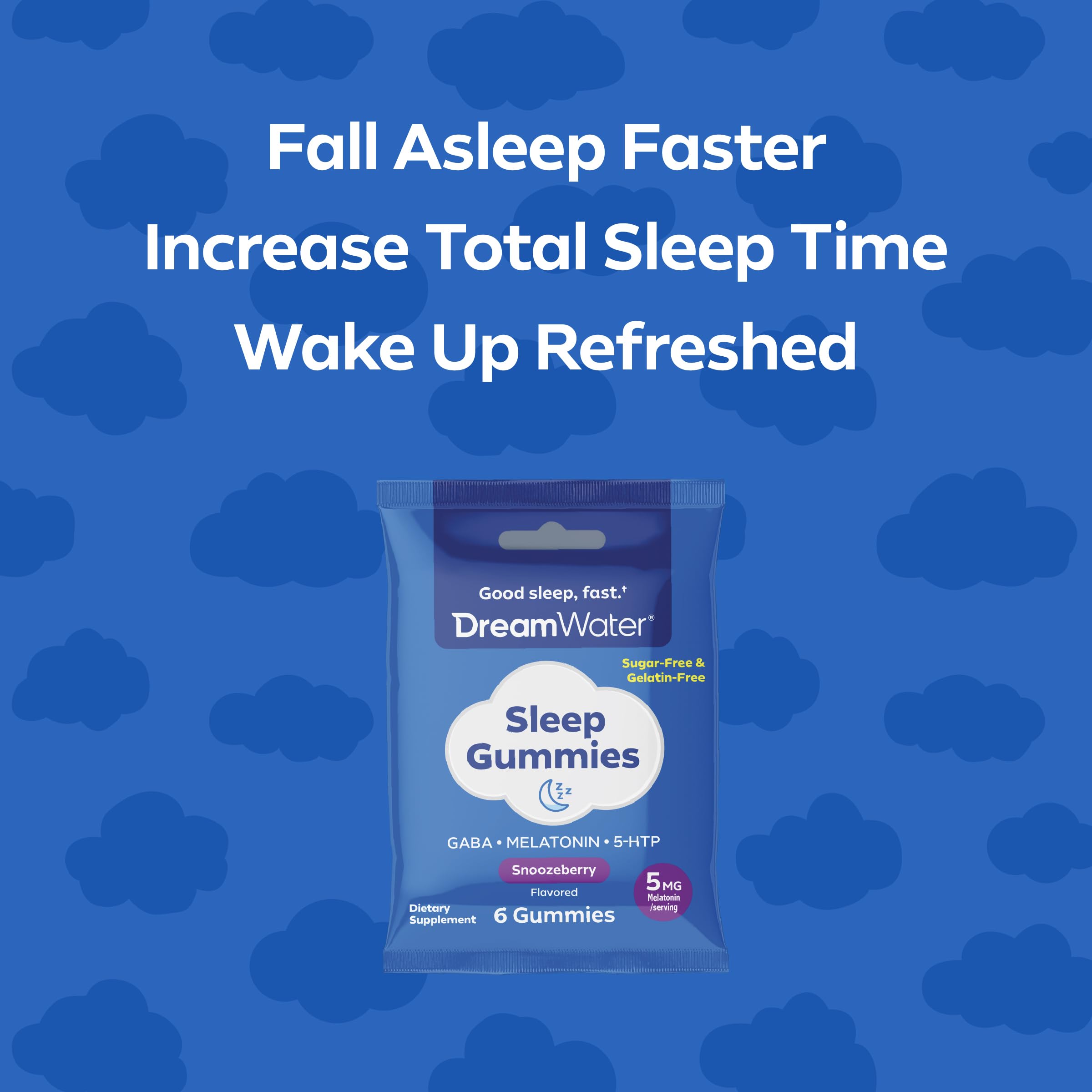Dream Water Sleep Gummies Snoozeberry packaging details