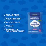Dream Water Sleep Gummies Snoozeberry travel pouch back view