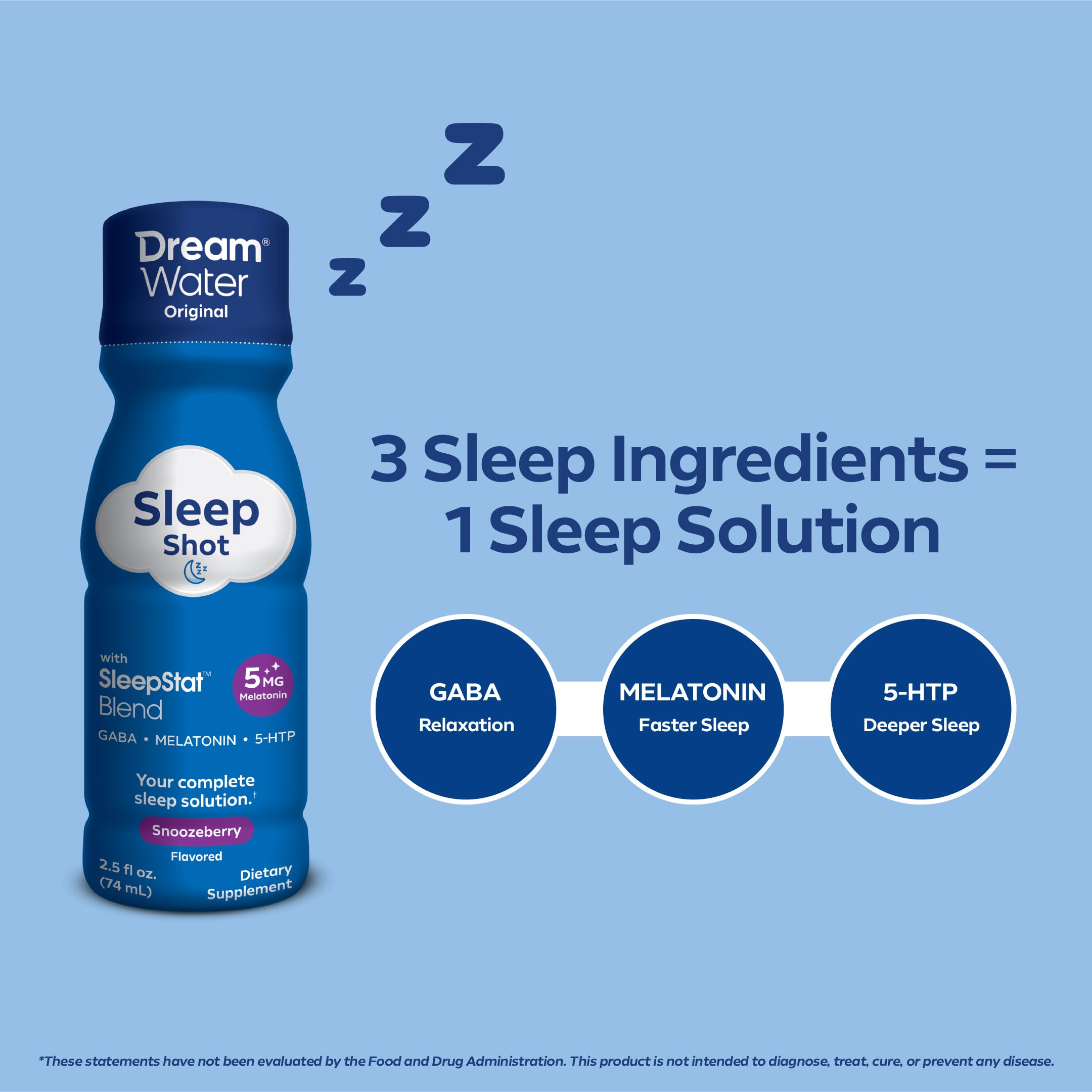 Dream Water Snoozeberry Sleep Aid Supplement shot being poured