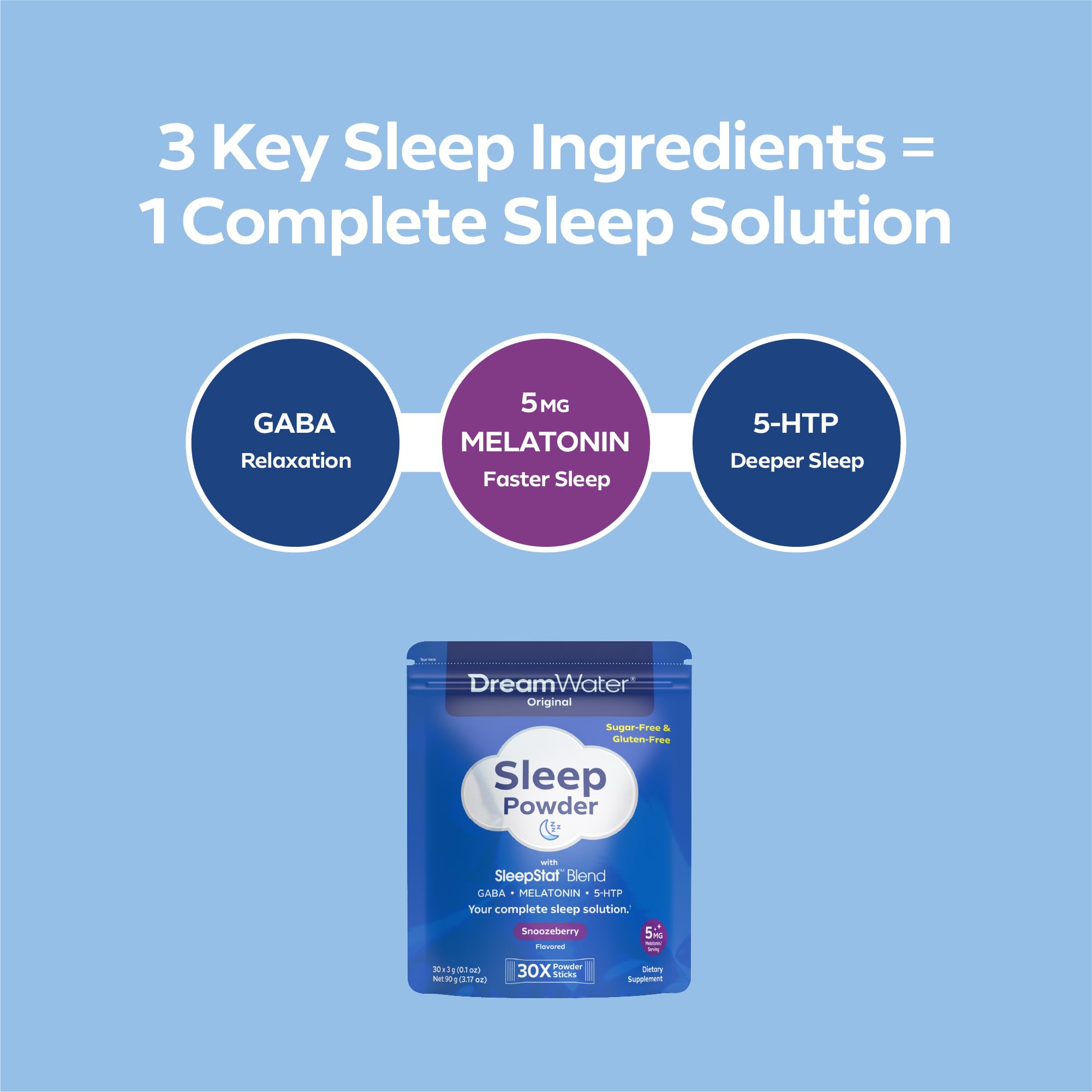 Dream Water Snoozeberry Sleep Powder stick close-up