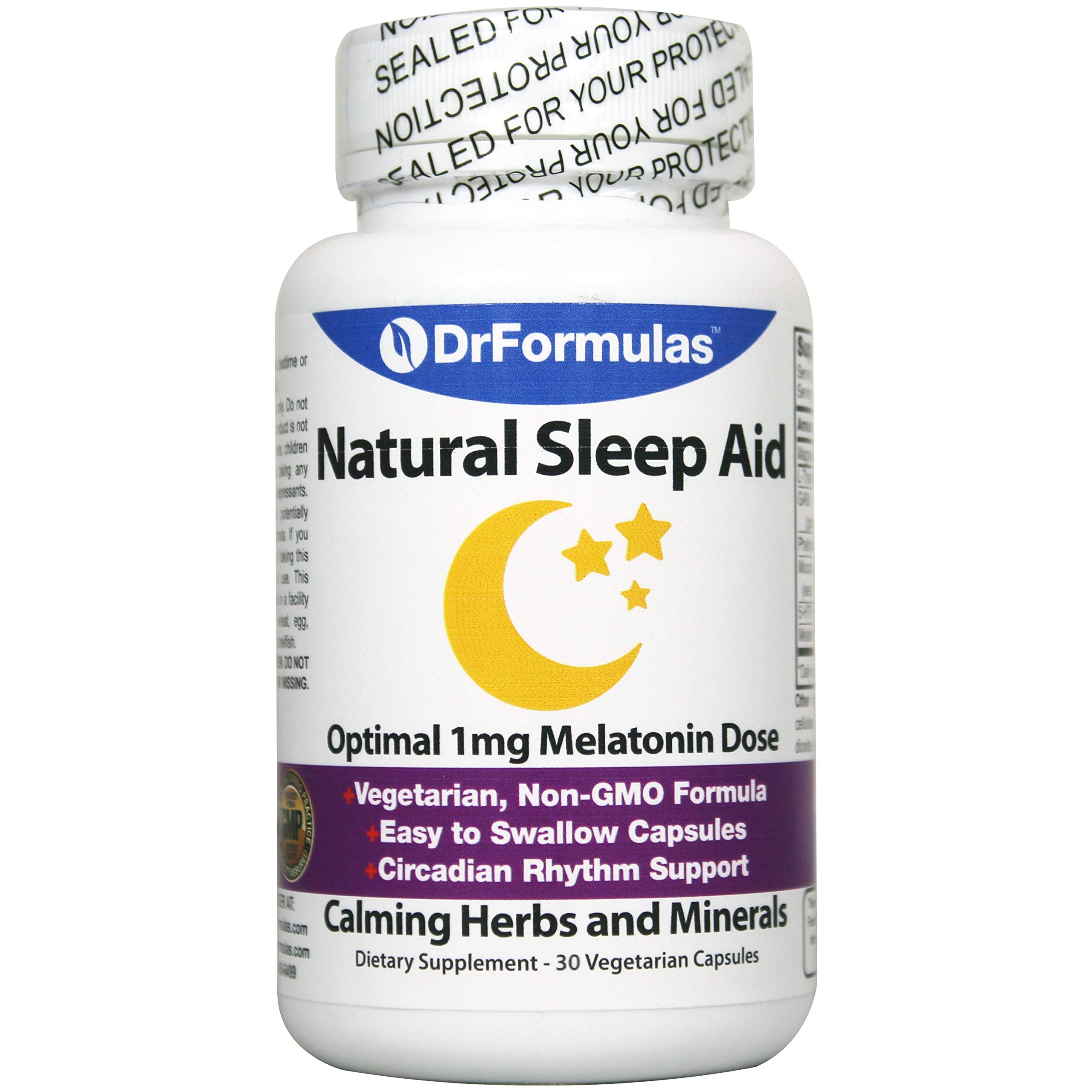 DrFormulas Melatonin 1 mg Sleep Supplement 30 Capsules front view