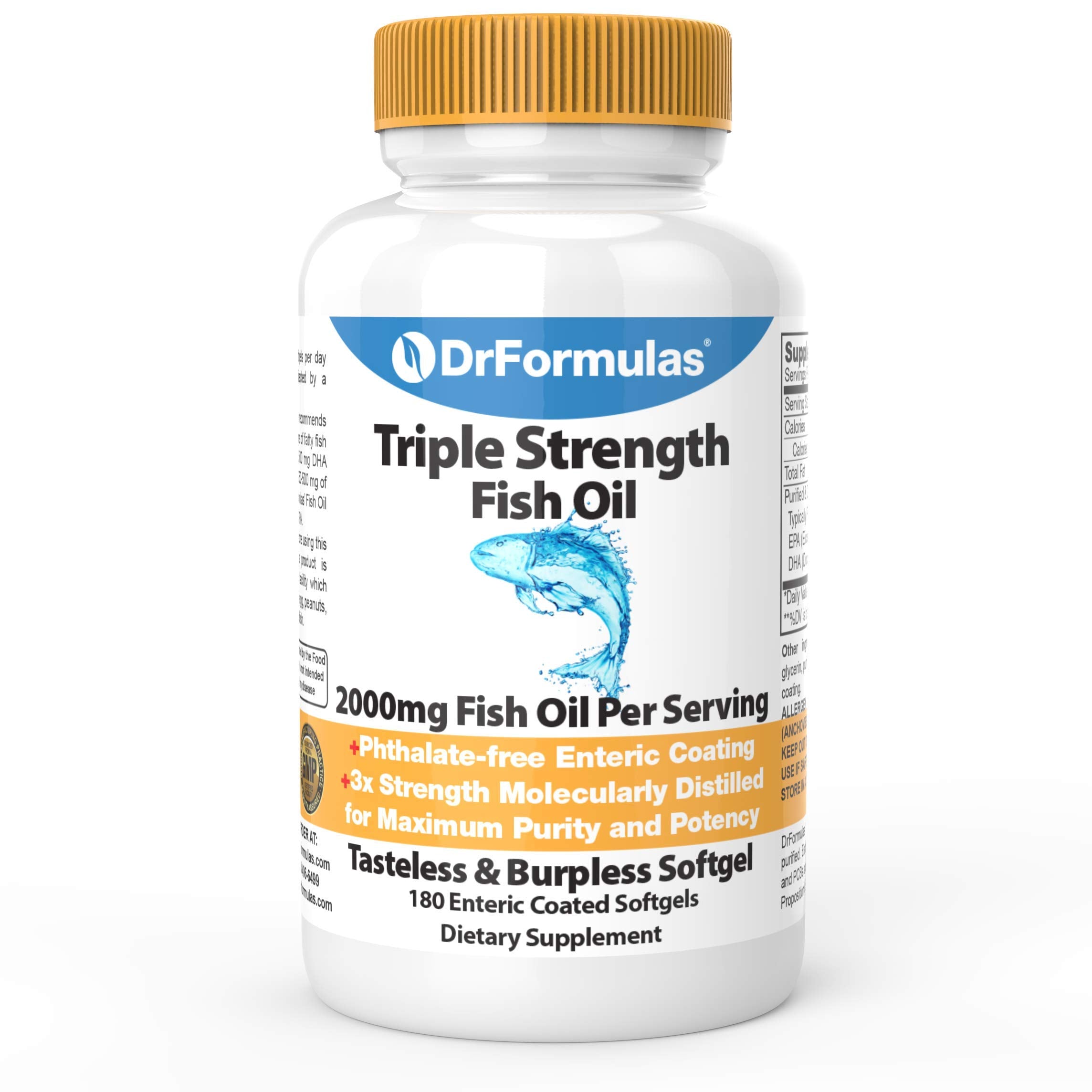 DrFormulas Triple Strength Omega 3 Fish Oil 1000mg Softgels front view