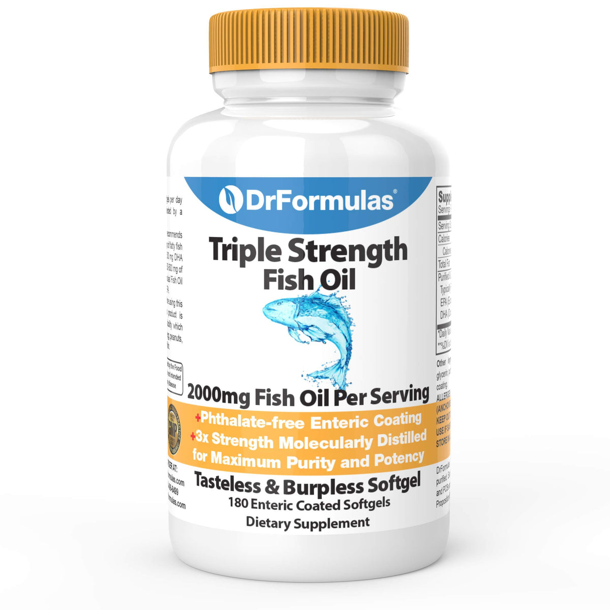 DrFormulas Triple Strength Omega 3 Fish Oil 1000mg Softgels front view