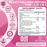 DRFOSTER Beauty Collagen Peptides Powder 220g back view with nutritional information