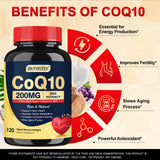 DRFOSTER CoQ10 200mg softgel bottle with measuring spoon