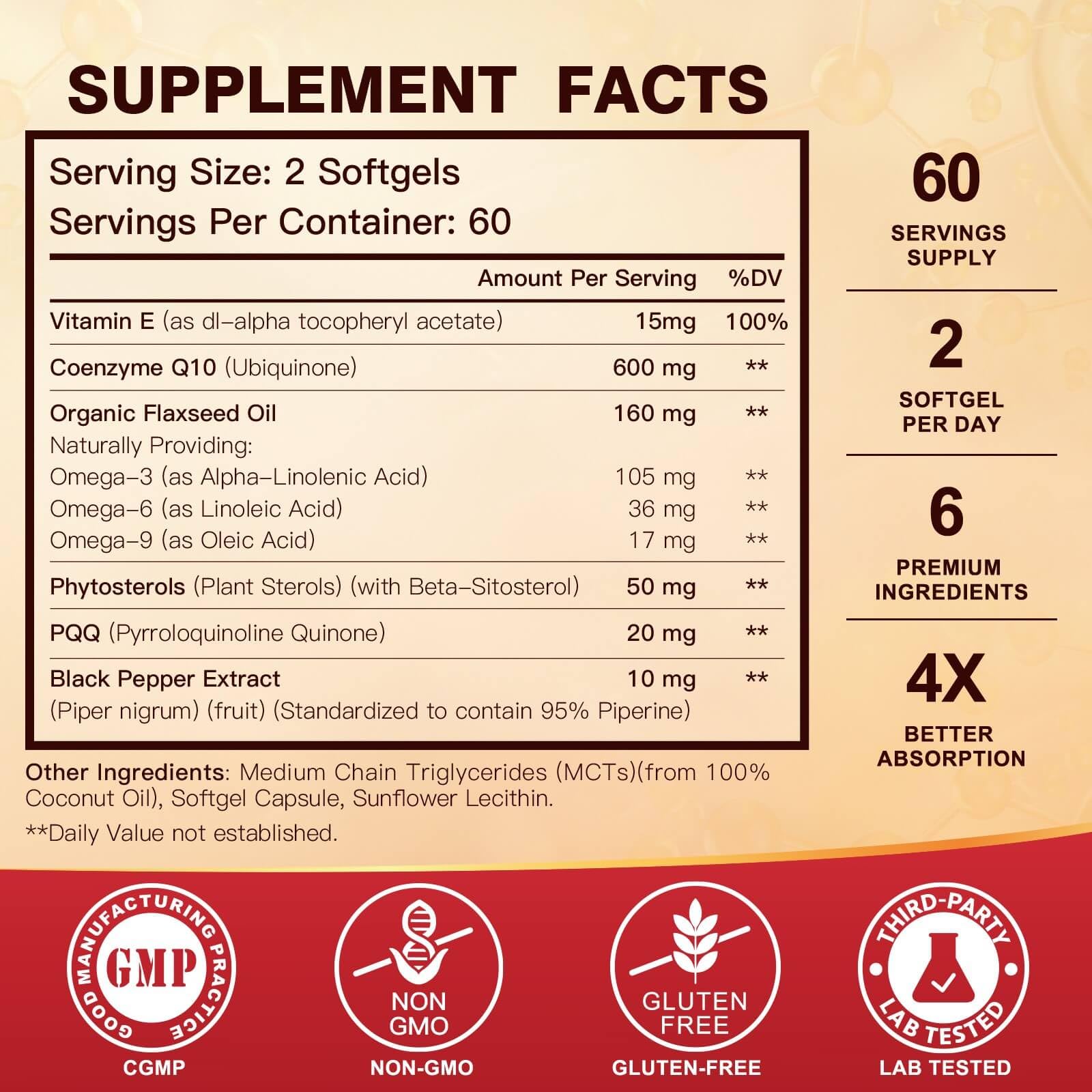 DRFOSTER CoQ10 600mg with PQQ softgels ingredients list