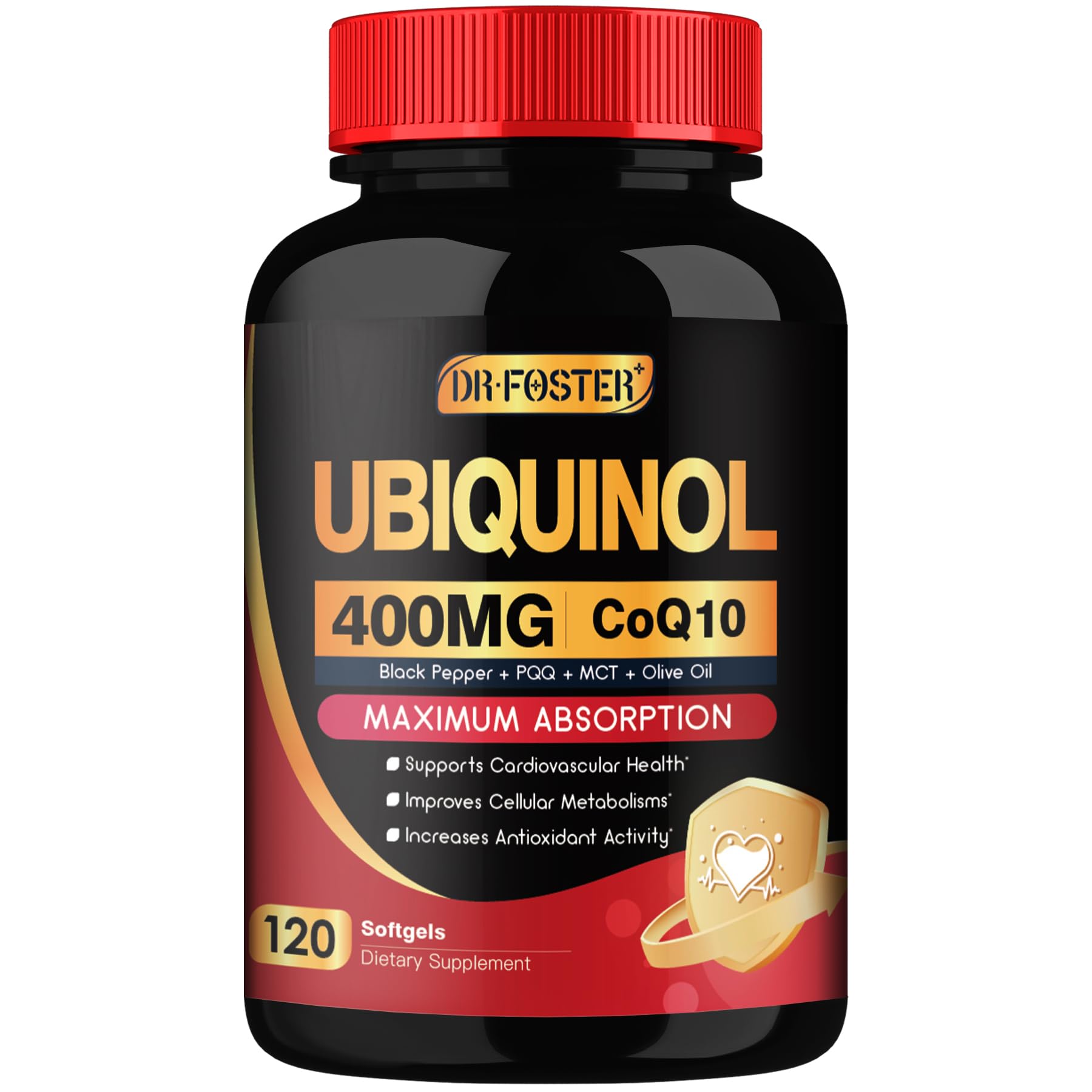 DRFOSTER CoQ10 Ubiquinol 400mg Softgels front view