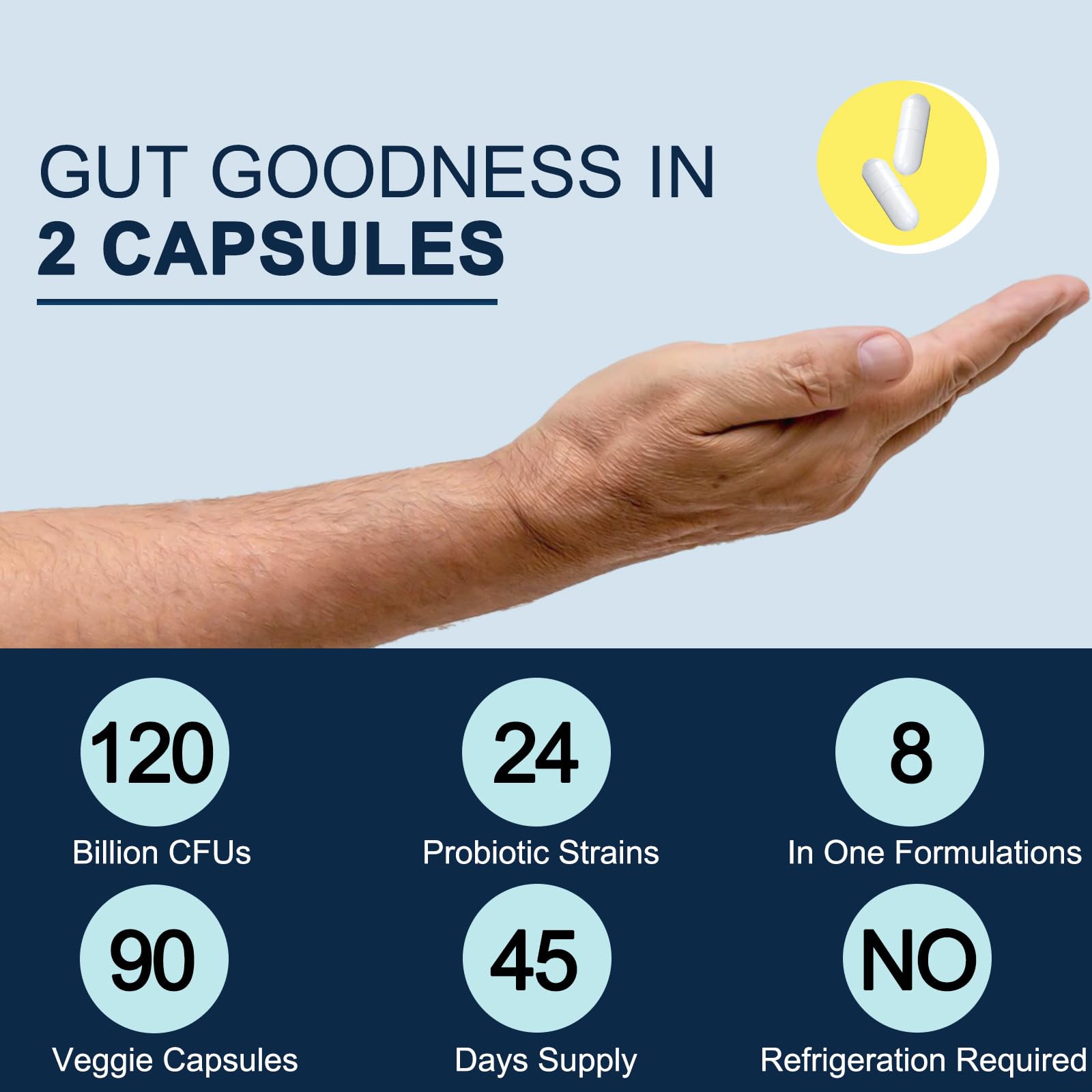 DRFOSTER Men's Probiotics 120 Billion CFUs on a table