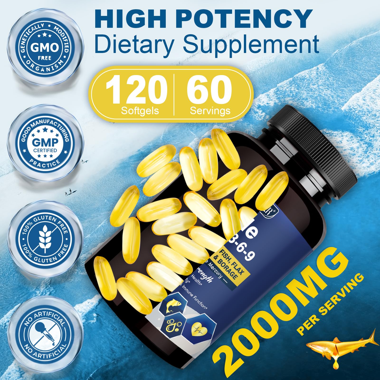 DRFOSTER Omega 3-6-9 Fish Oil Supplement packaging details