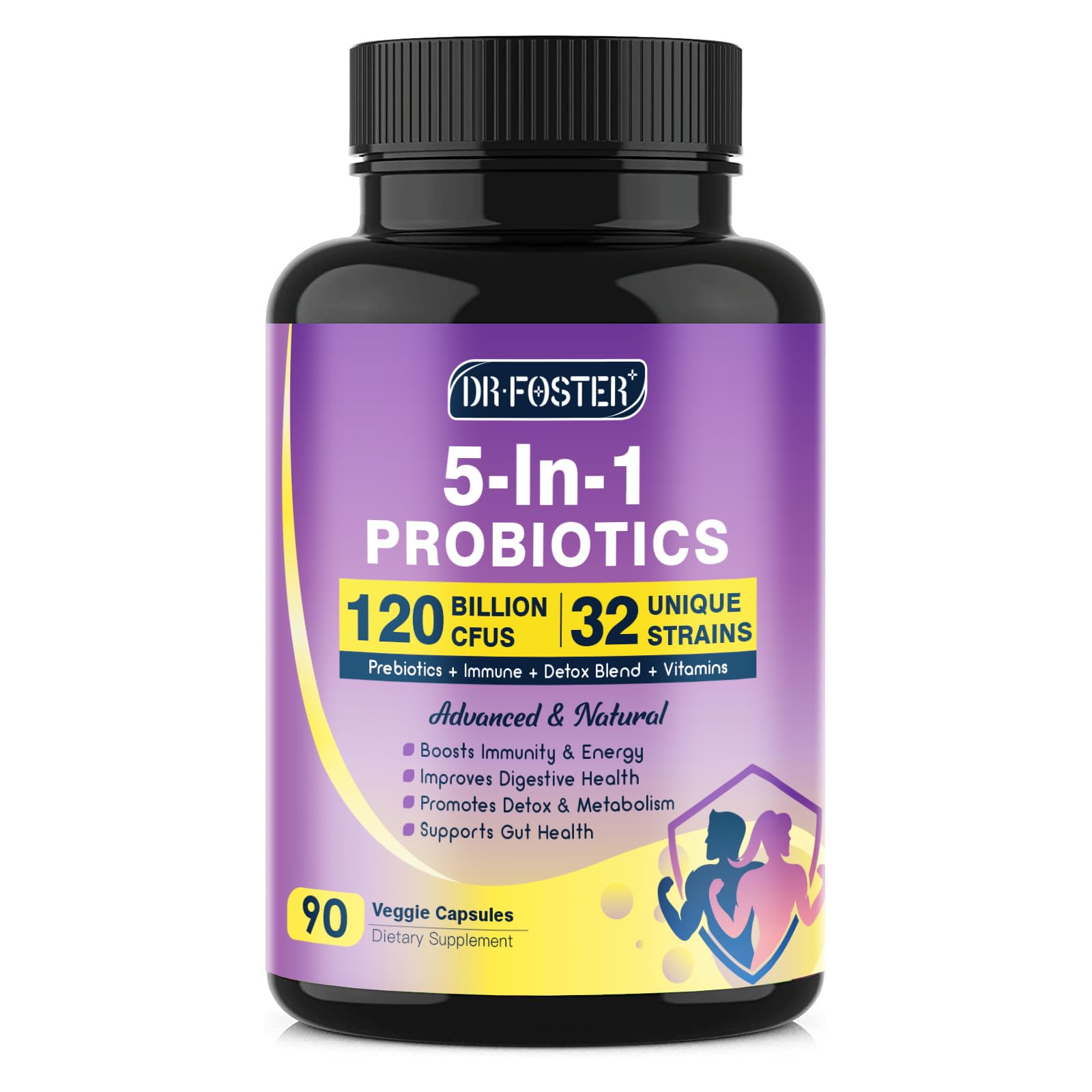 DRFOSTER Probiotic Supplement 90 vegetarian capsules front view