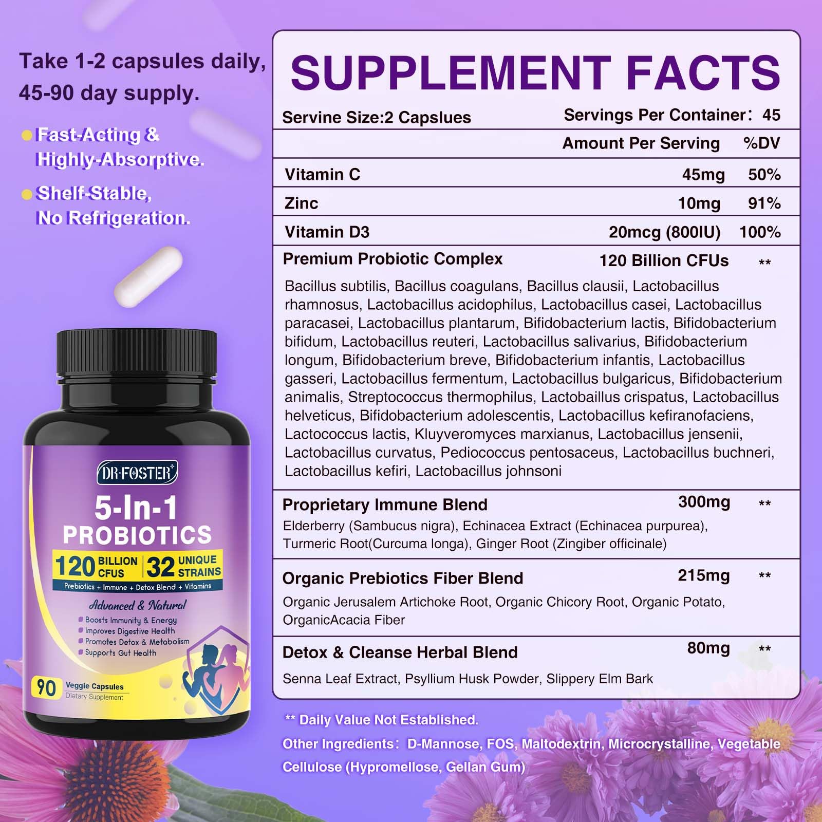 DRFOSTER Probiotic Supplement packaging