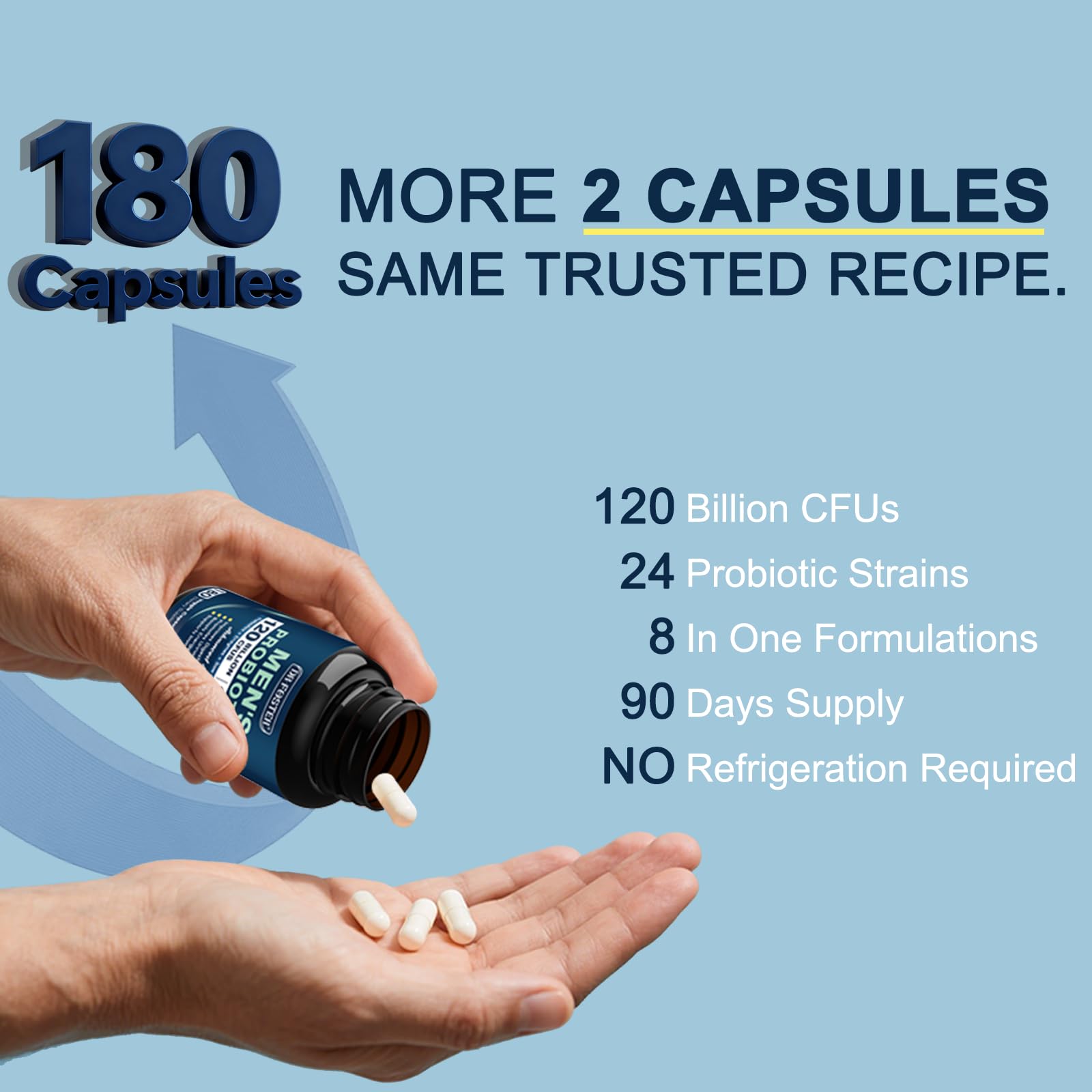 DRFOSTER Probiotics for Men 120 Billion CFUs 90 Capsules side view