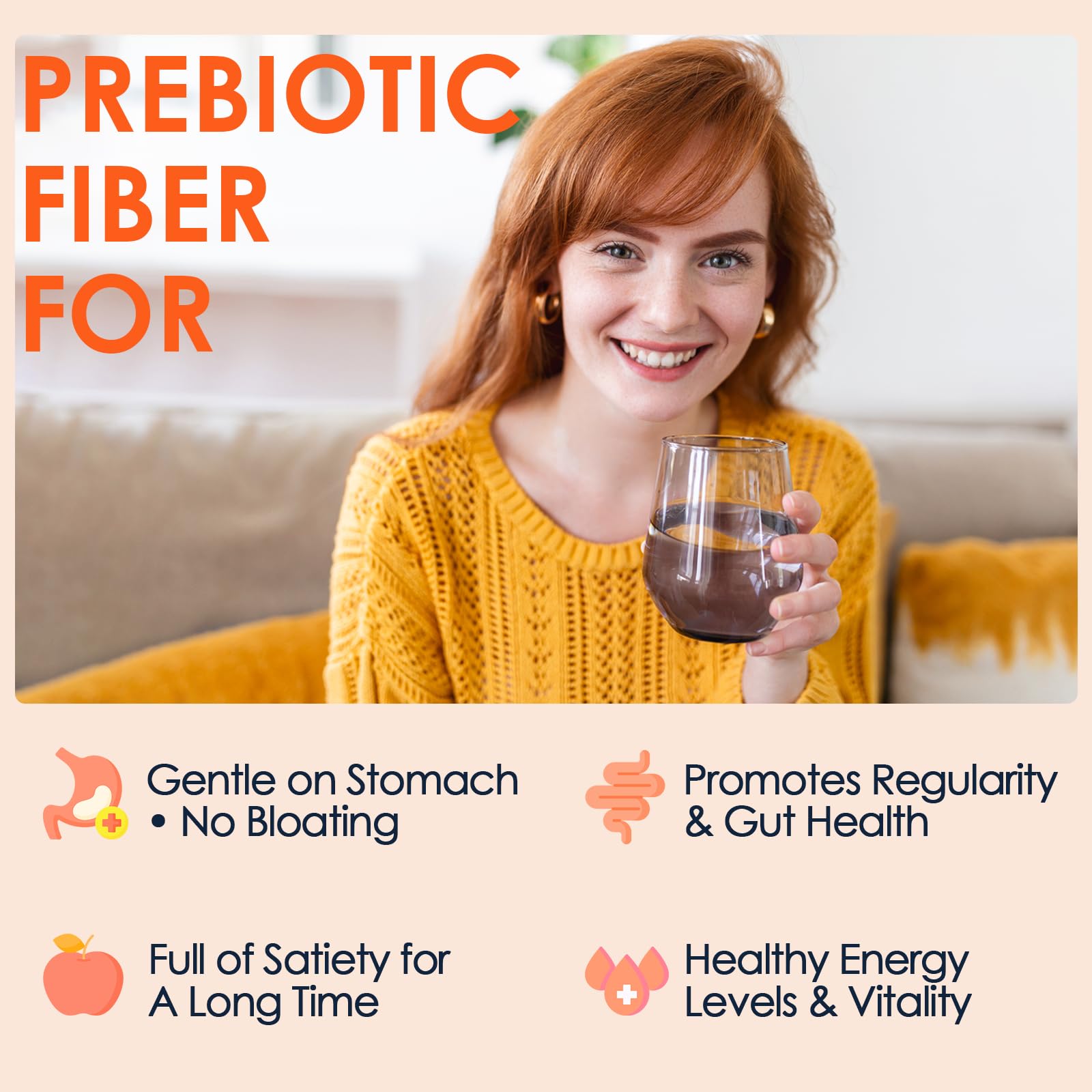 DRFOSTER Soluble Fibre Powder mixed in a glass of water