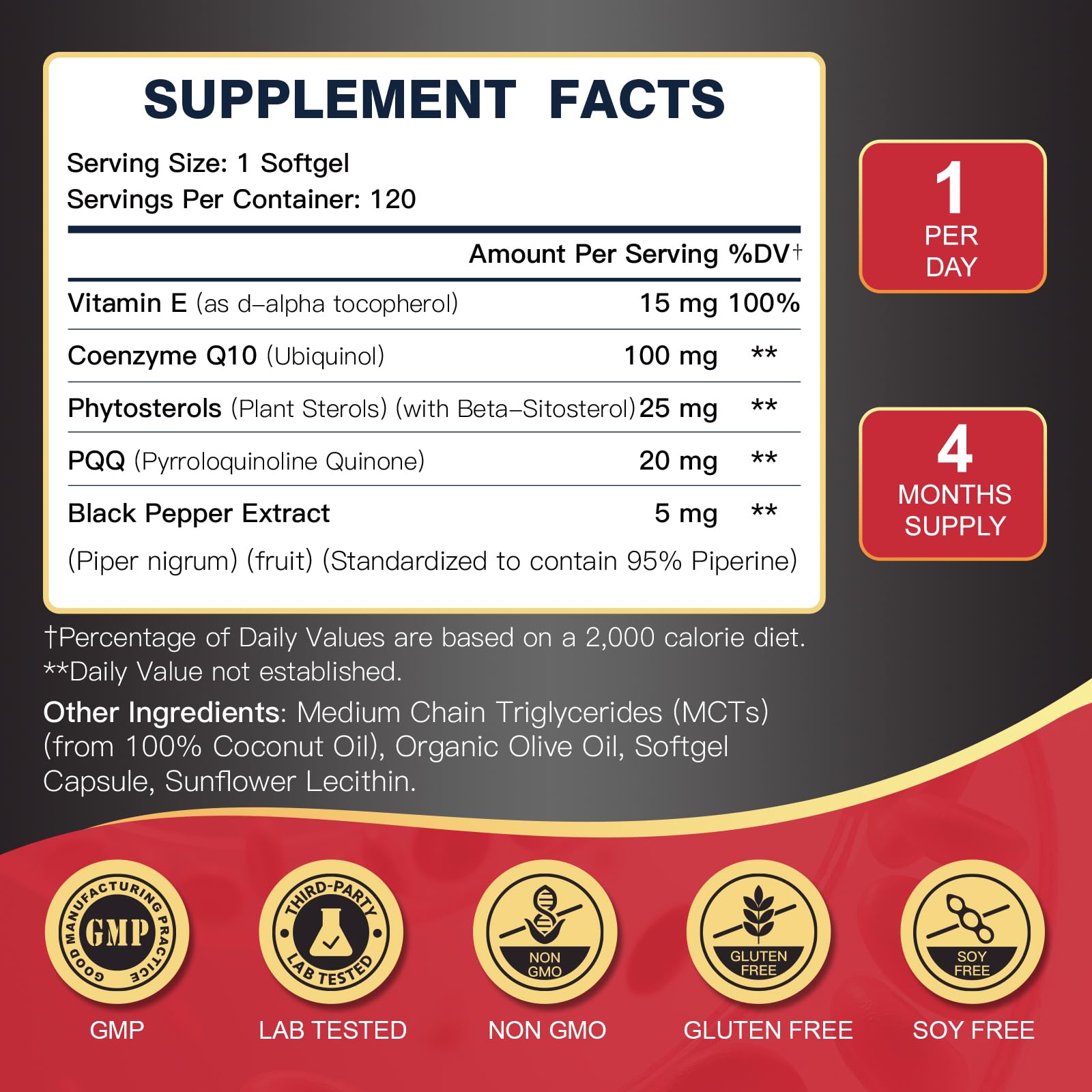 DRFOSTER Ubiquinol CoQ10 100mg Softgels side view