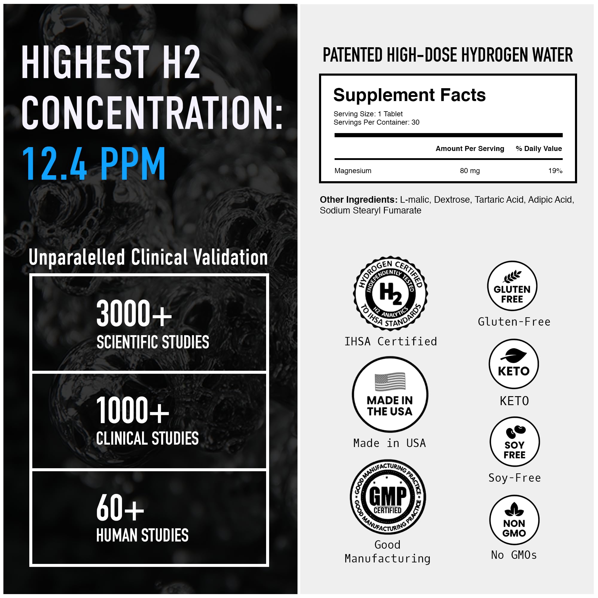 DRINK HRW Hydrogen Tablets dissolved in water