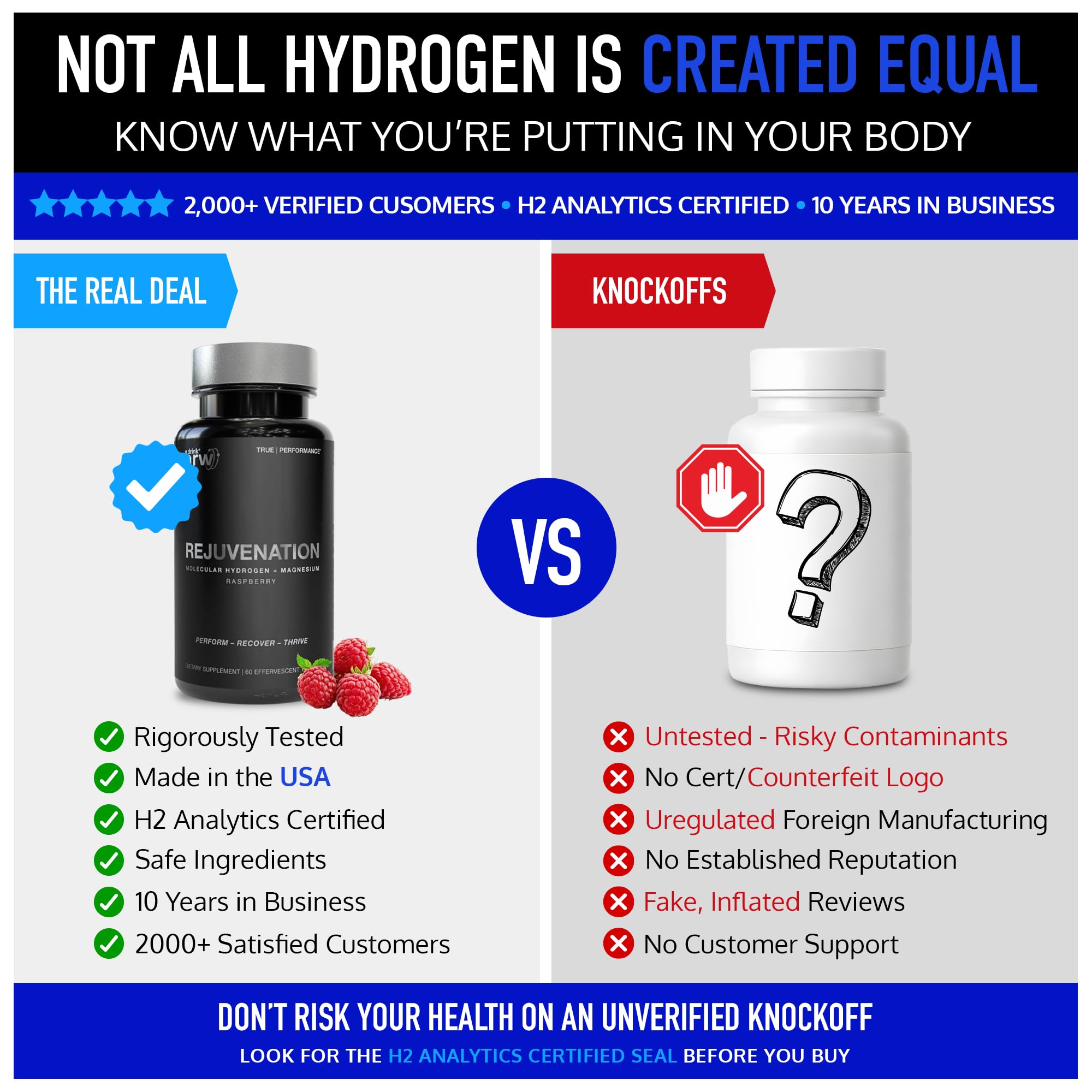 DRINK HRW Hydrogen Tablets dissolving in water