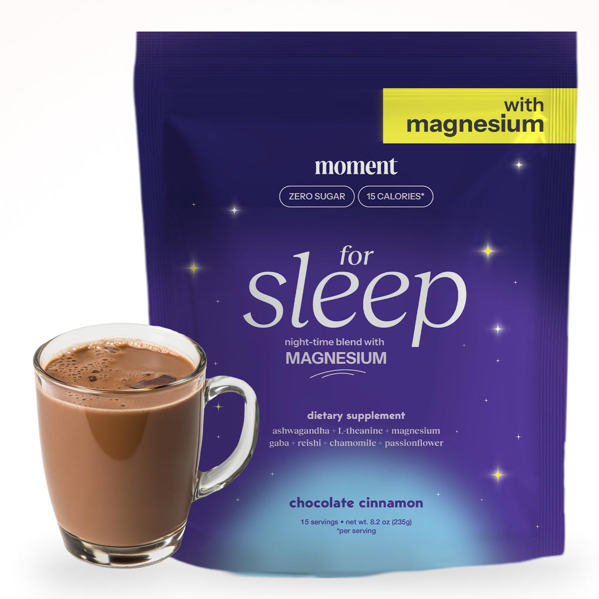 Drink Your Meditation Sleep Cocoa front view with packaging