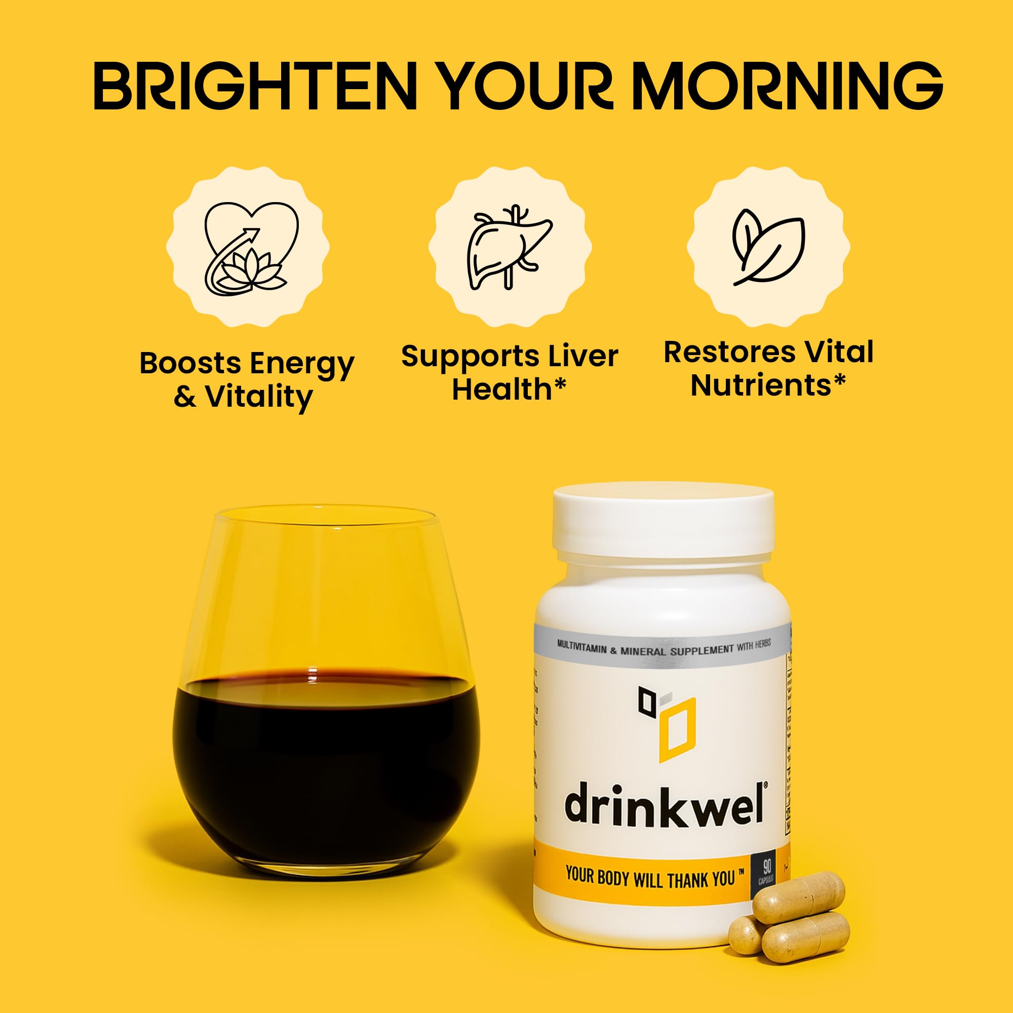 drinkwel Multivitamin with Milk Thistle side view