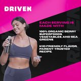 Driven Nutrition Berries & Greens 240g packaging side view