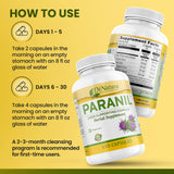 DrNatura Paranil Milk Thistle Supplement opened showing capsules