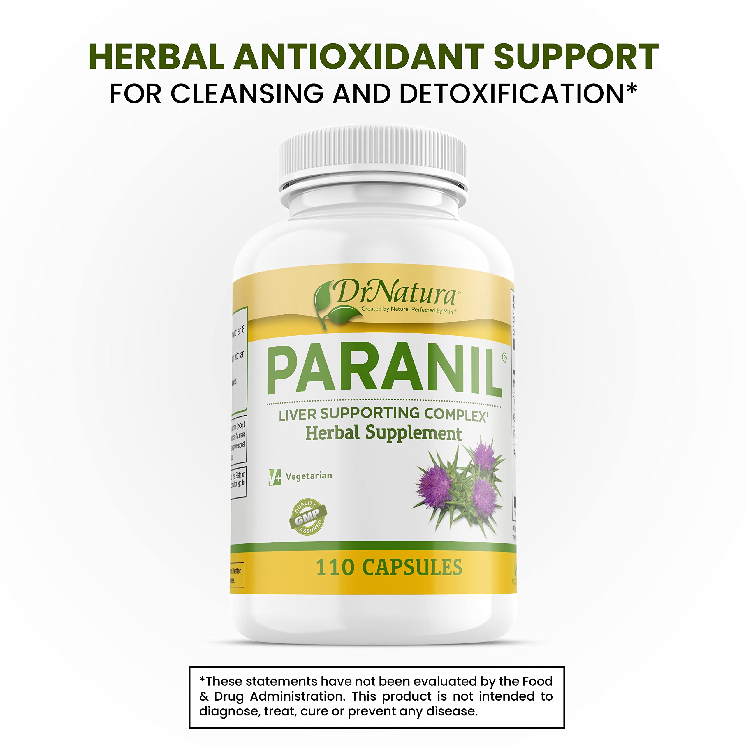 DrNatura Paranil Milk Thistle Supplement side view showing capsule format