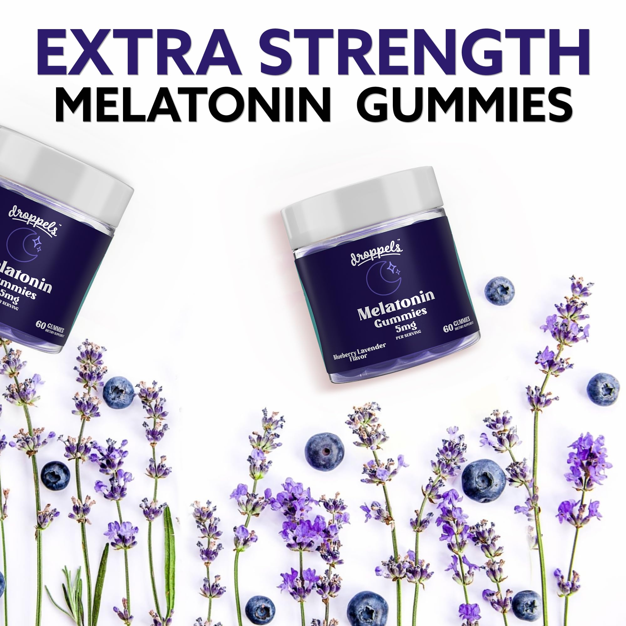 Droppels Melatonin Gummies 5mg gummies in a bowl