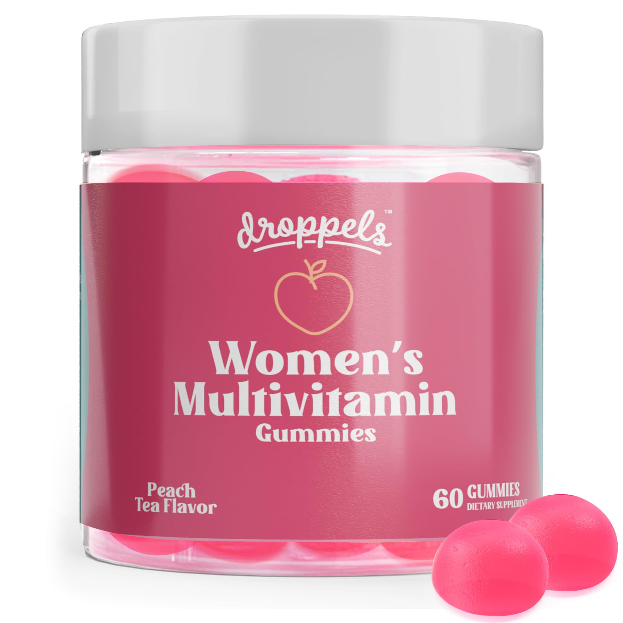 Droppels Women's Multivitamins peach tea flavour front view
