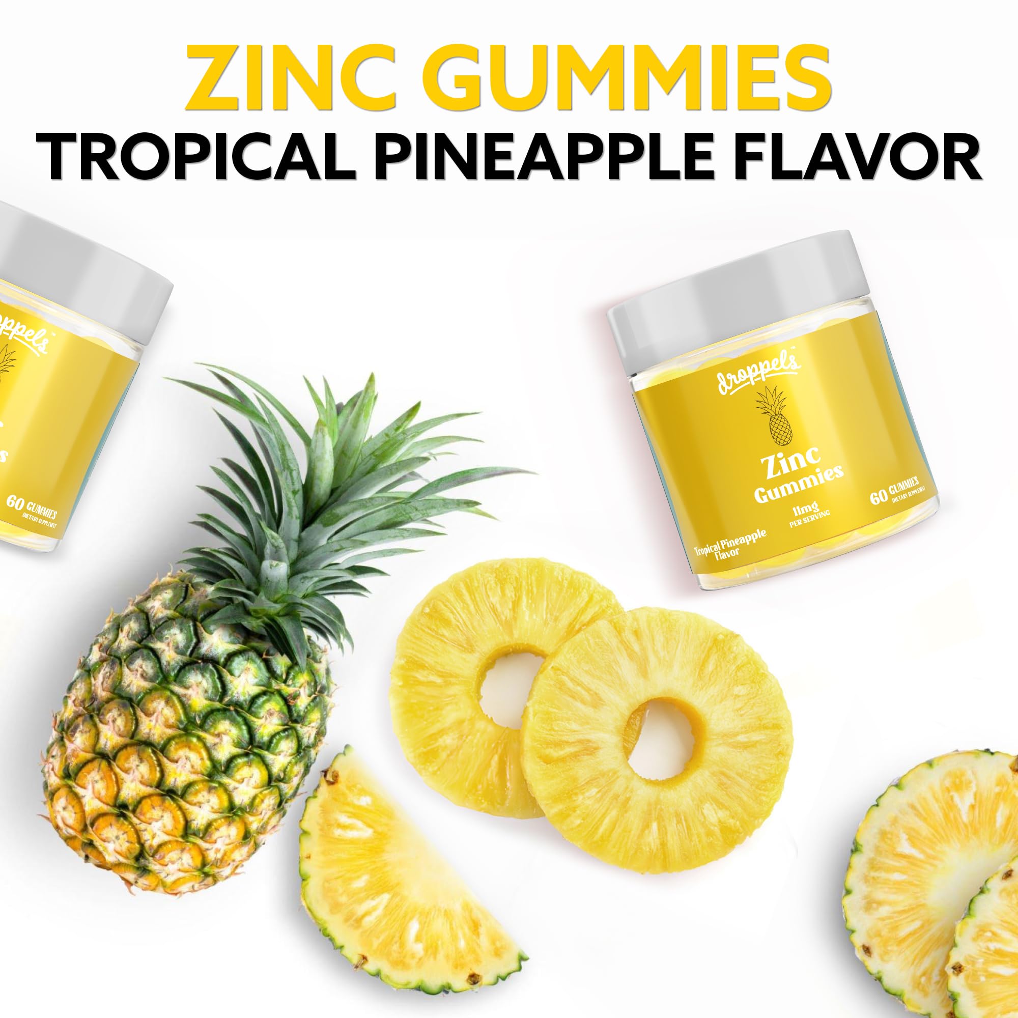 Droppels Zinc Citrate Gummies close-up of gummies