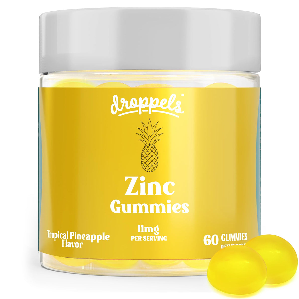 Droppels Zinc Citrate Gummies front view with packaging