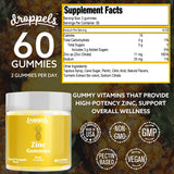 Droppels Zinc Citrate Gummies showing vegan label