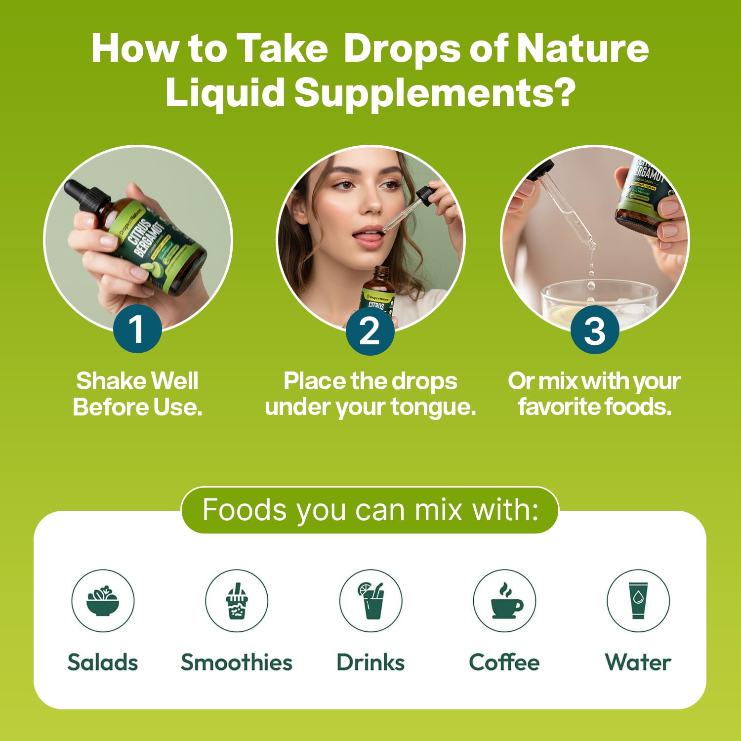 Drops Of Nature Citrus Bergamot 25:1 Supplement ingredients list