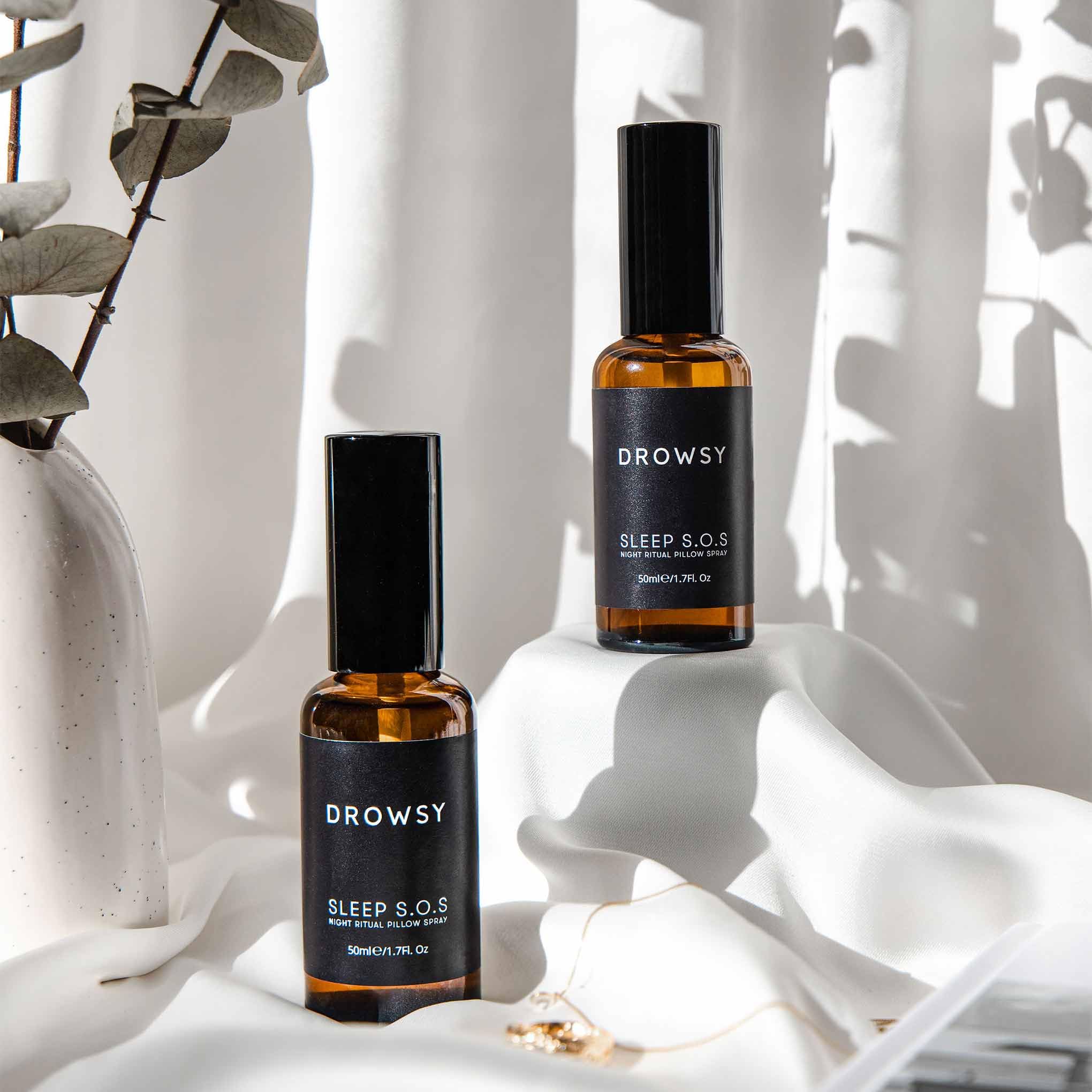 Drowsy Sleep S.O.S Pillow Spray 113g in a daily wellness bedroom setting