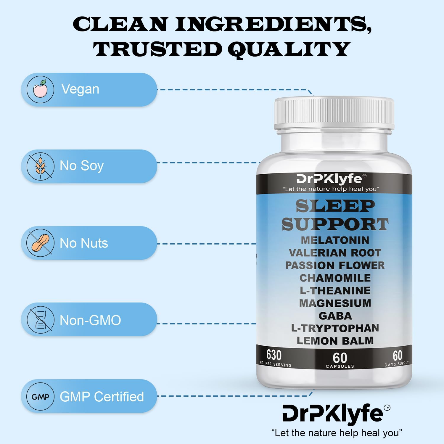 DrPKLyfe Sleep Aid Capsules with a glass of water