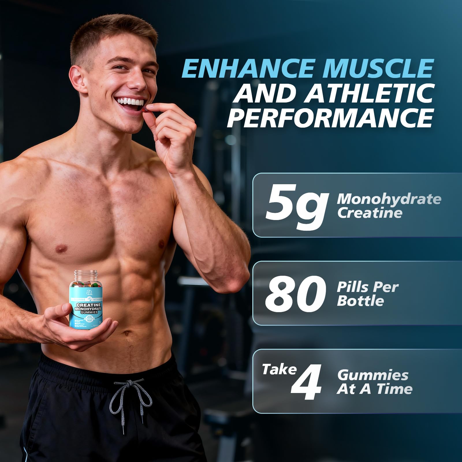 DRZIHOOCH Creatine Gummies with a fitness background