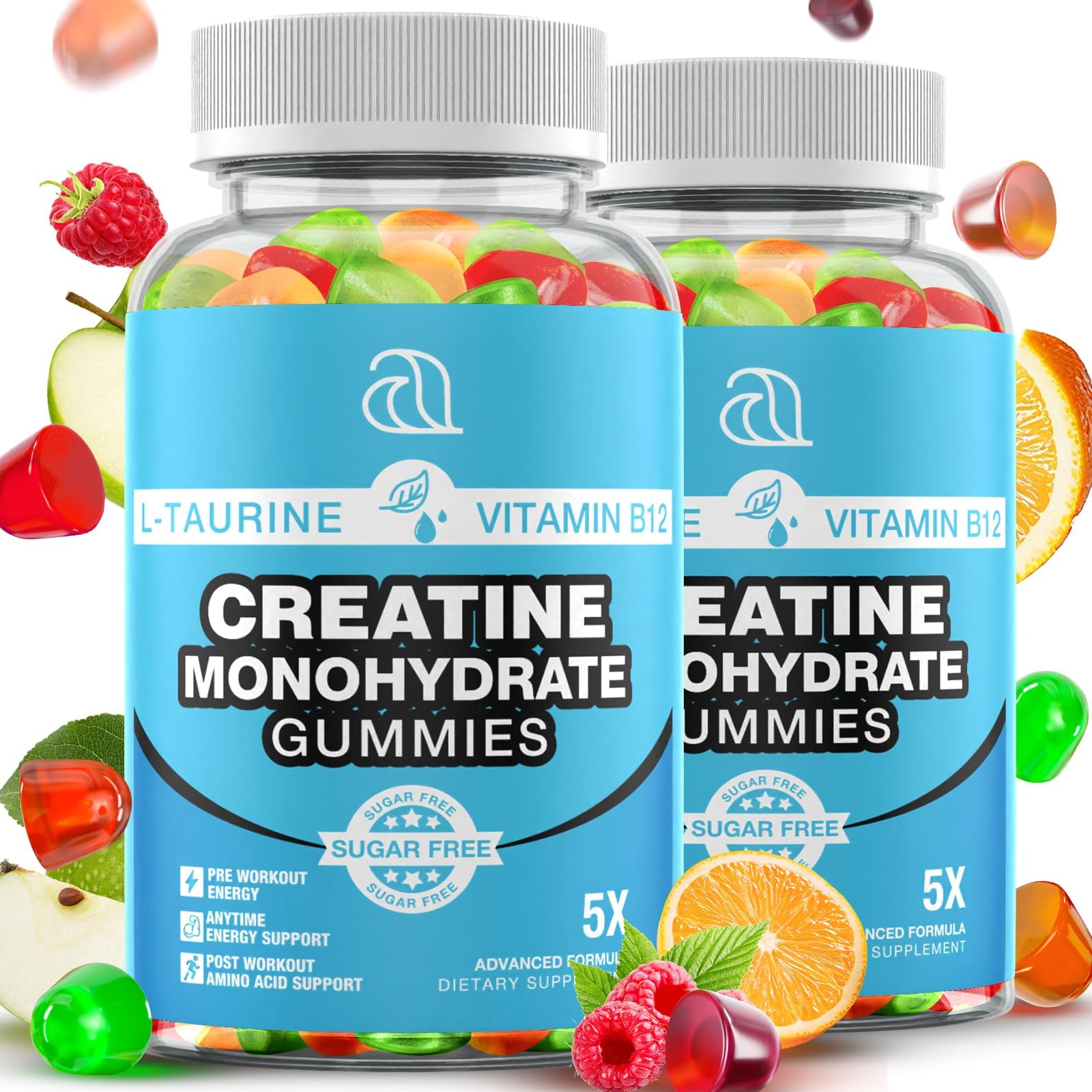 DRZIHOOCH Creatine Monohydrate Gummies front view, 60 count