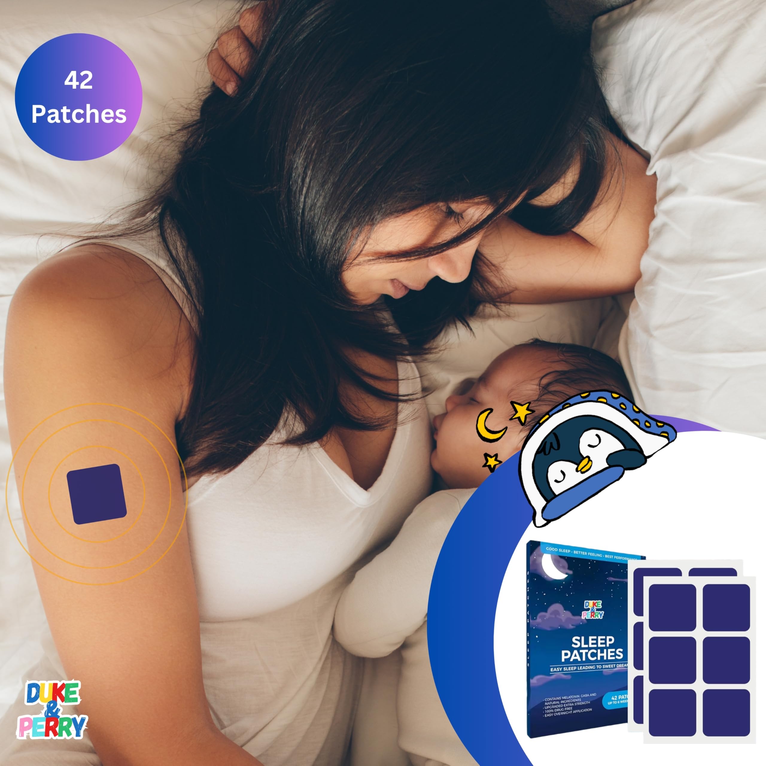 DUKE & PERRY Deep Sleep Patch applied to skin