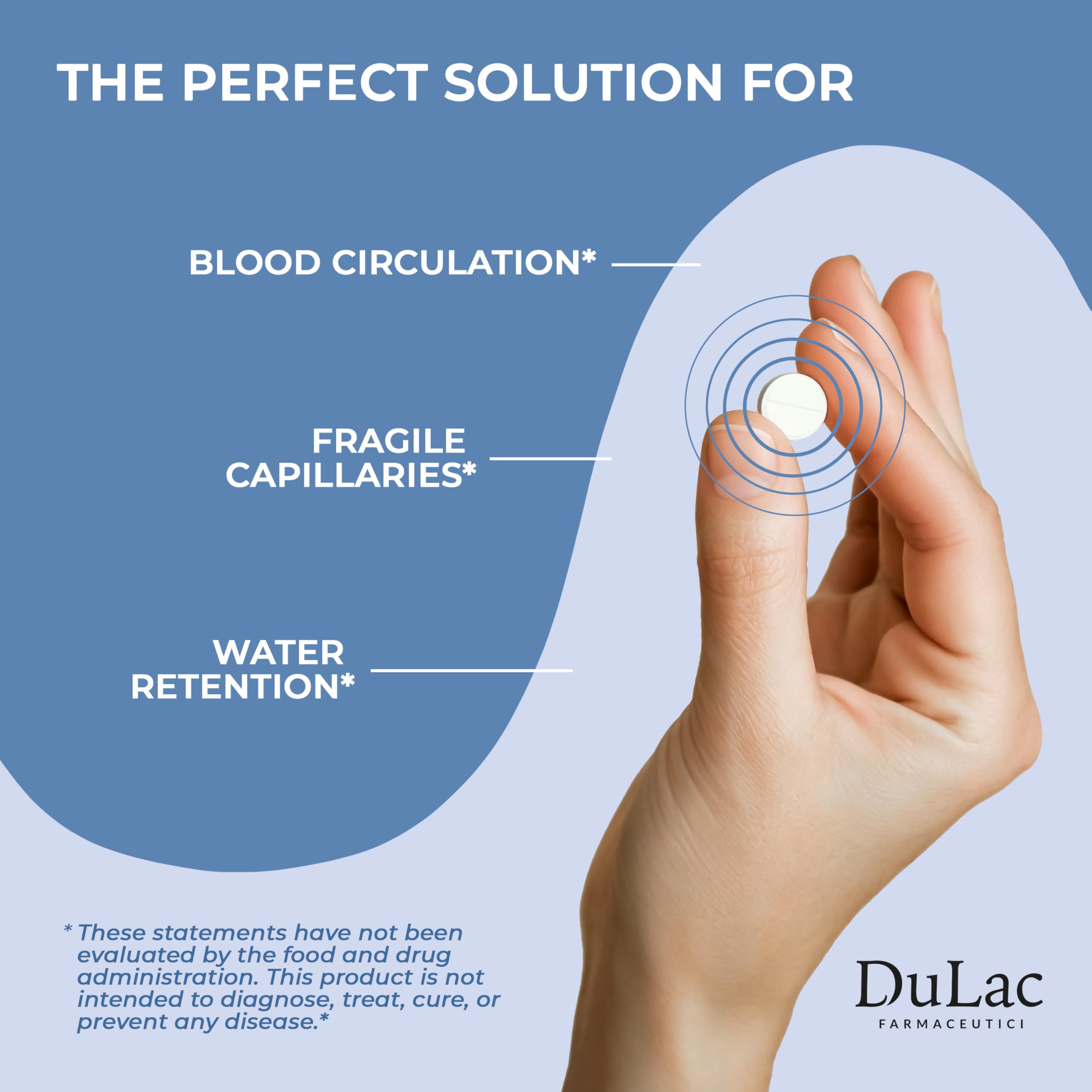 DULÀC Diosmin 500 supplement lifestyle scene with tablets