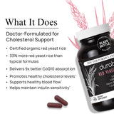 Durable CoQ10 Extra-Strength Red Yeast Rice 1600mg capsules back view