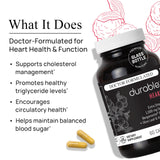 Durable Heart Supplement capsules on a wooden table