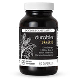 Durable Turmeric Supplement bottle front view with Meriva Curcumin