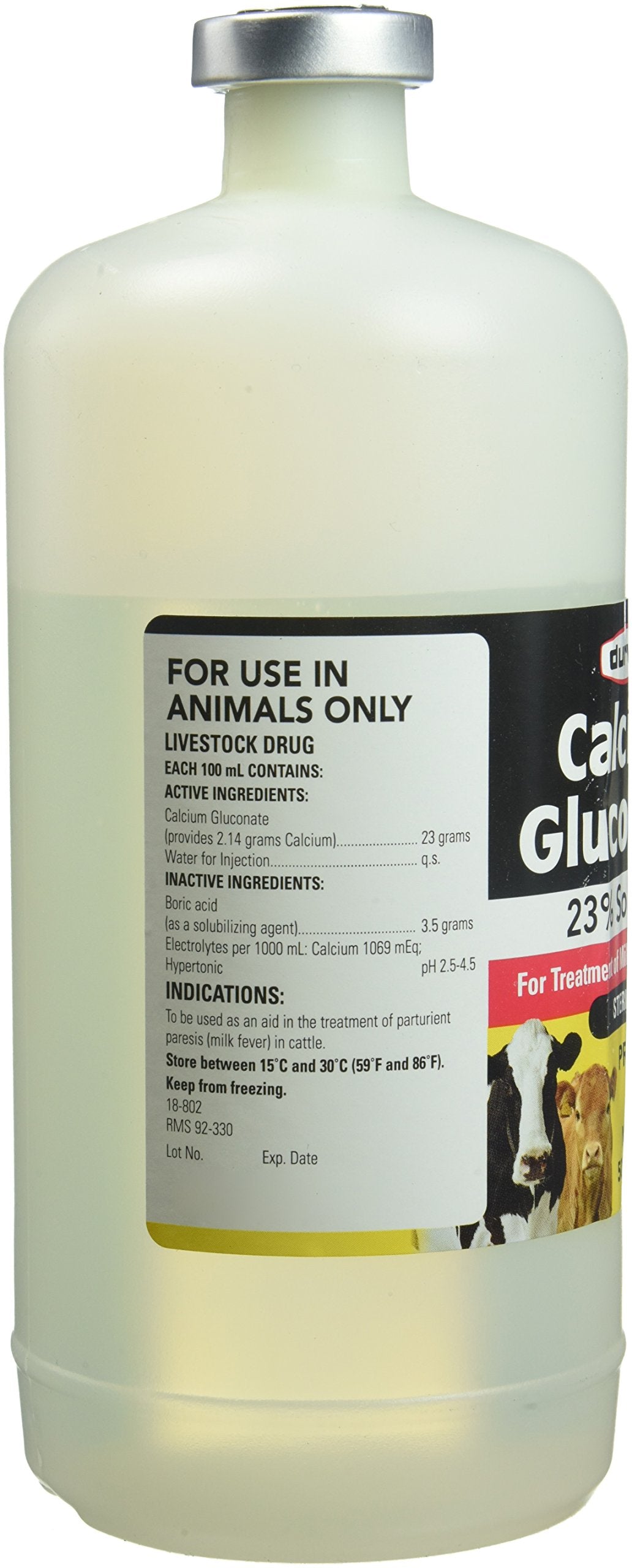 Durvet Calcium Gluconate 23% Solution bottle and packaging