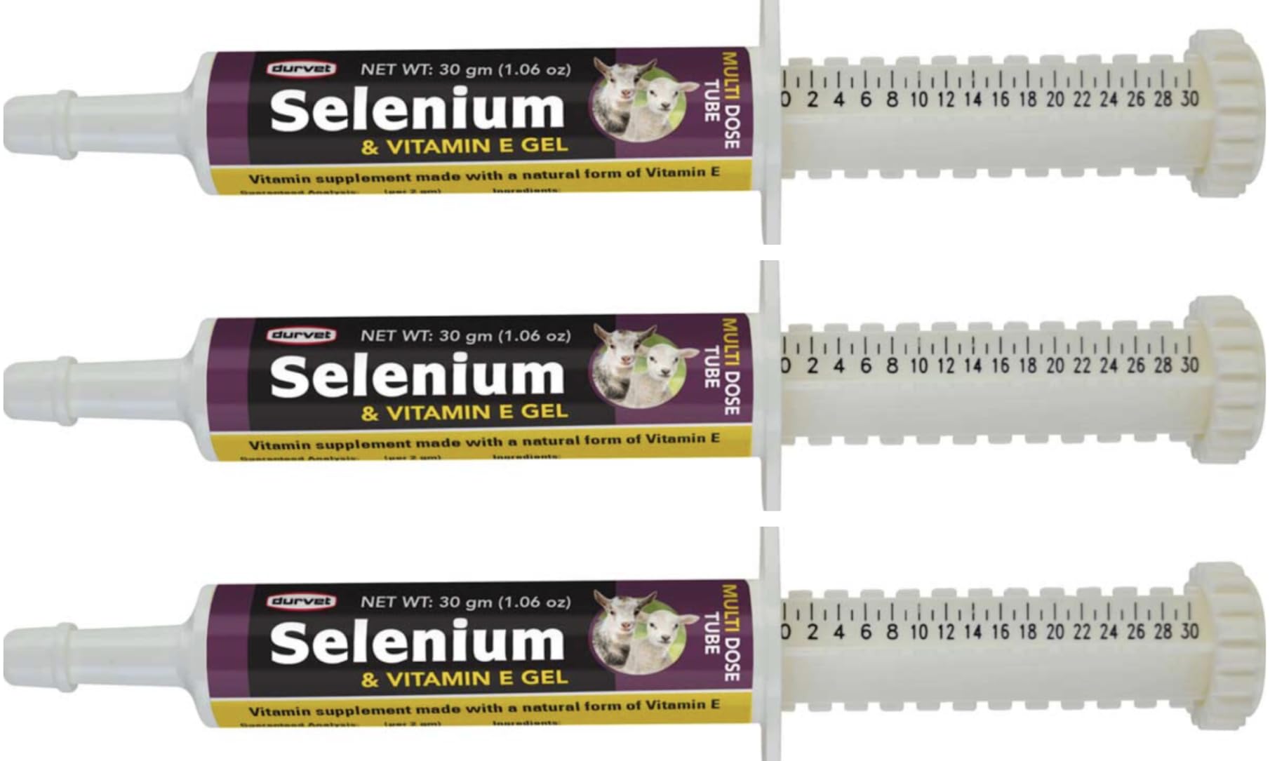 Durvet Selenium and Vitamin E Oral Gel 200 IU for goats and sheep in packaging