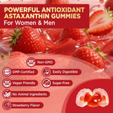 duwhot Astaxanthin Gummies with a glass of water