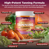 duwhot Astaxanthin Tanning Gummies side view with nutritional information