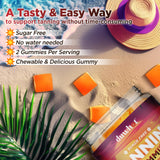 duwhot Astaxanthin Tanning Gummies with fresh oranges