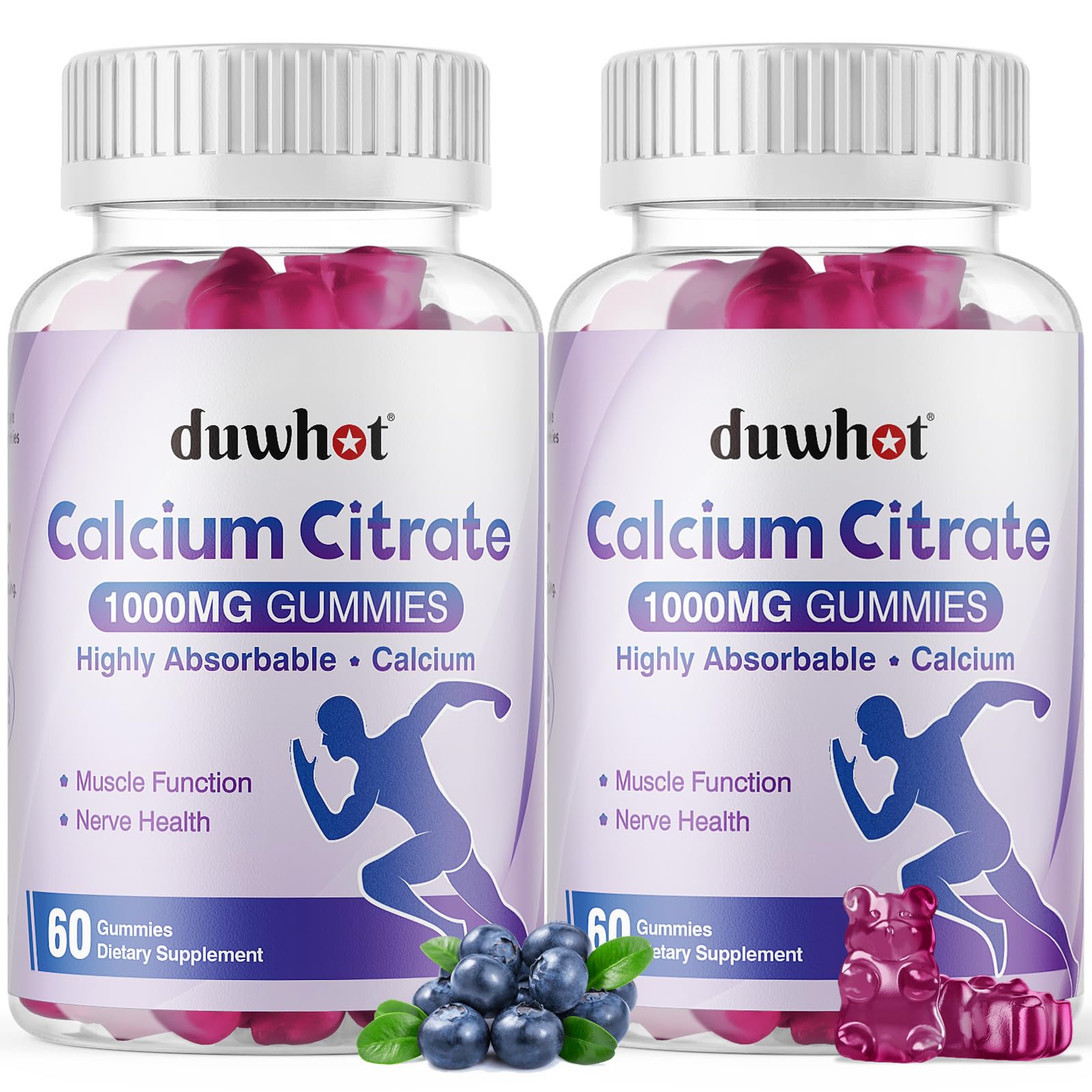 duwhot Calcium Citrate Gummies 1000mg front view packaging