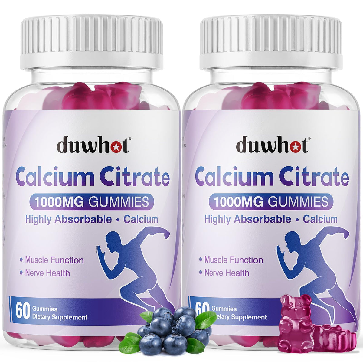 duwhot Calcium Citrate Gummies 1000mg front view packaging